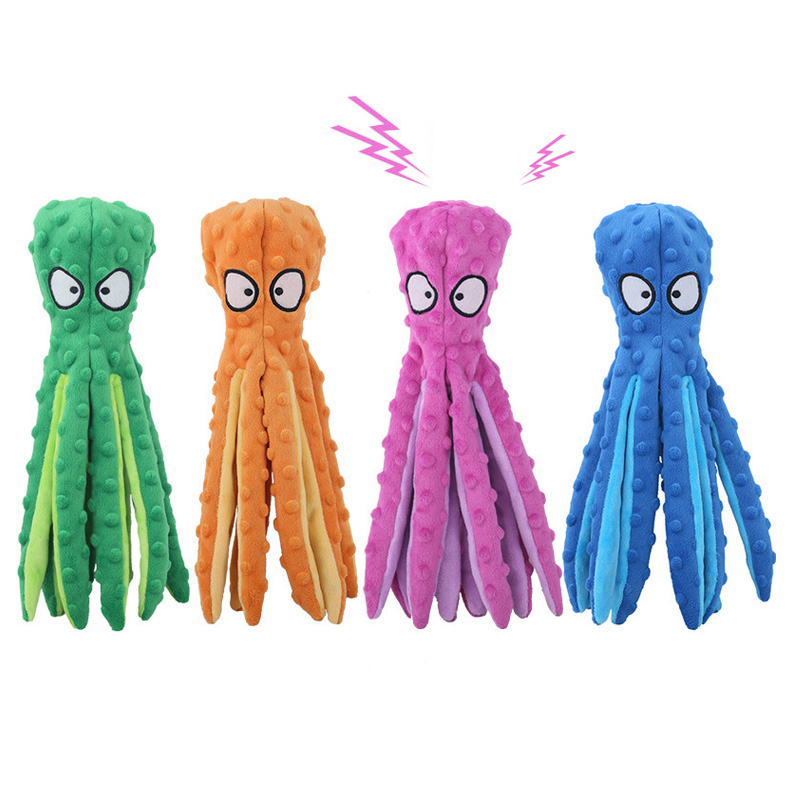 Interactive Squeaky Plush Dog Toy - Pet Peluş Köpek Oyuncak Ses Ahtapot