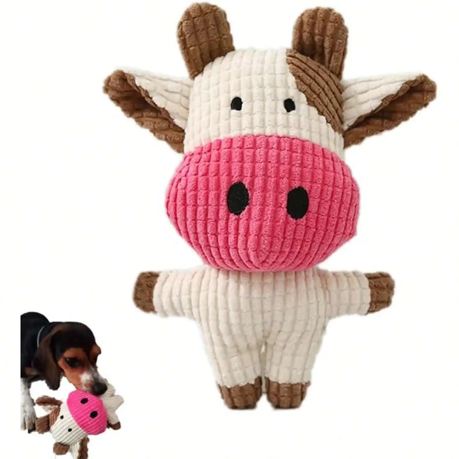Sevimli Küçük İnek Desenli Pel - Interactive Squeaky Plush Dog Toy incelemesi ve fiyatı